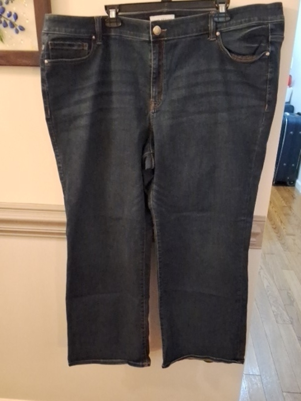 Lane Bryant Dark Wash Blue Mid-rise Boot Cut Jeans